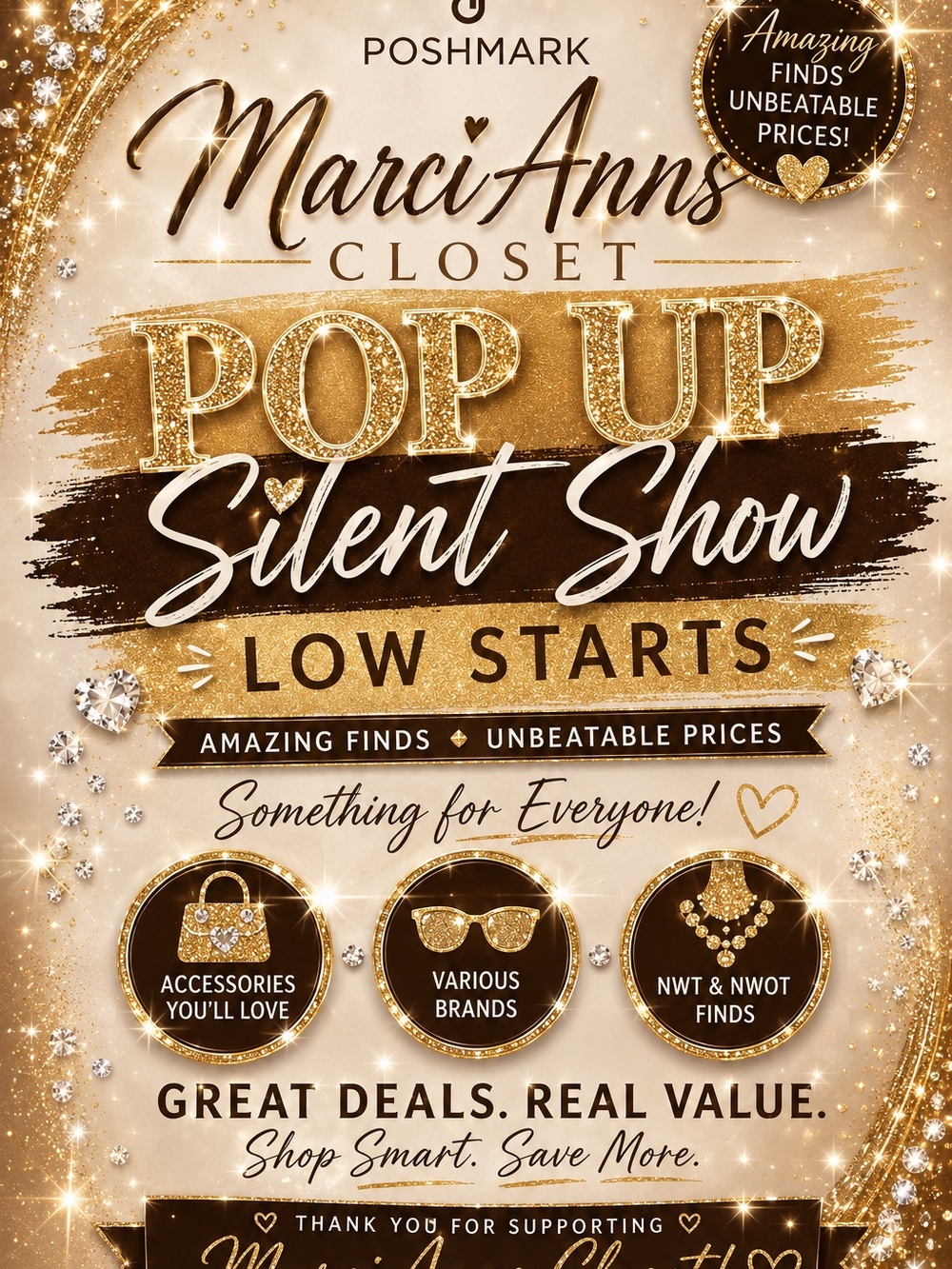 Pop Up Silent Show - Gold Event Poster